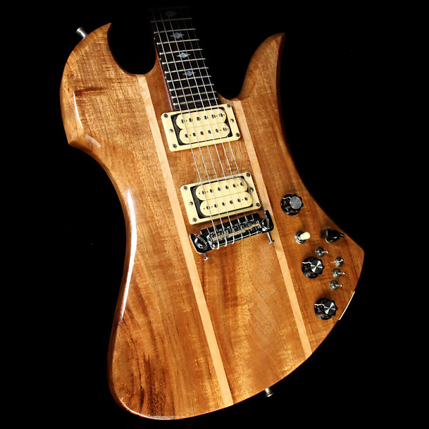 Used 1979 BC Rich Mockingbird Deluxe Electric Guitar Natural Koa image 1