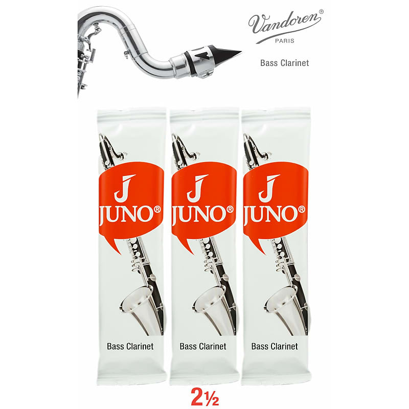 JUNO JCR3125/3 Bass Clarinet Reeds #2.5. (3 Reed Card) image 1