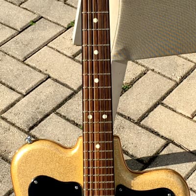 Noble Grand Deluxe Sparkle Guitar 1964 Gold Sparkle image 7