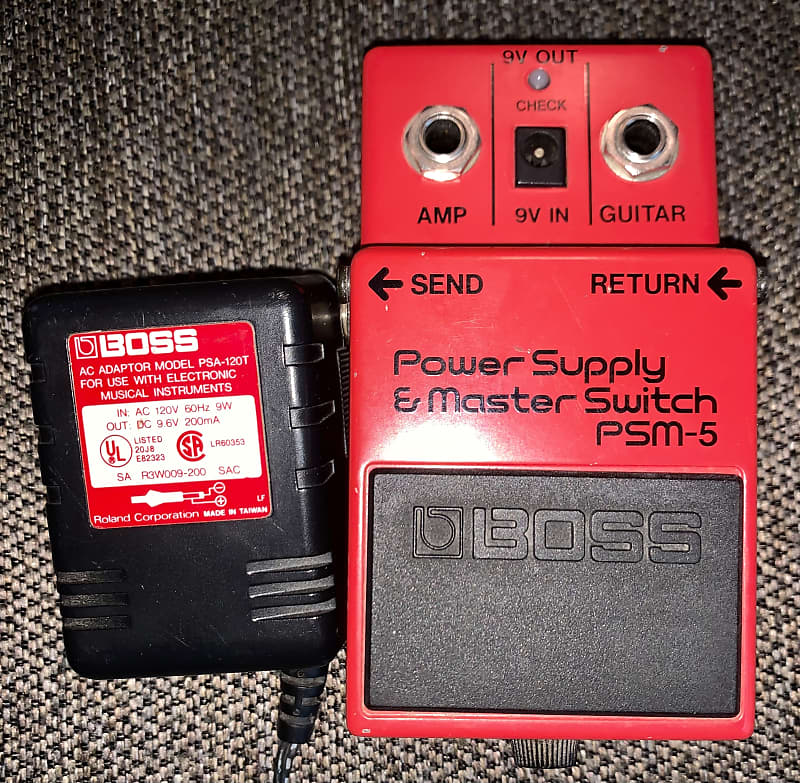 Vintage 1980’s Boss PSM-5 Power Supply & Master Switch Guitar effects pedal  made in Japan with boss power supply