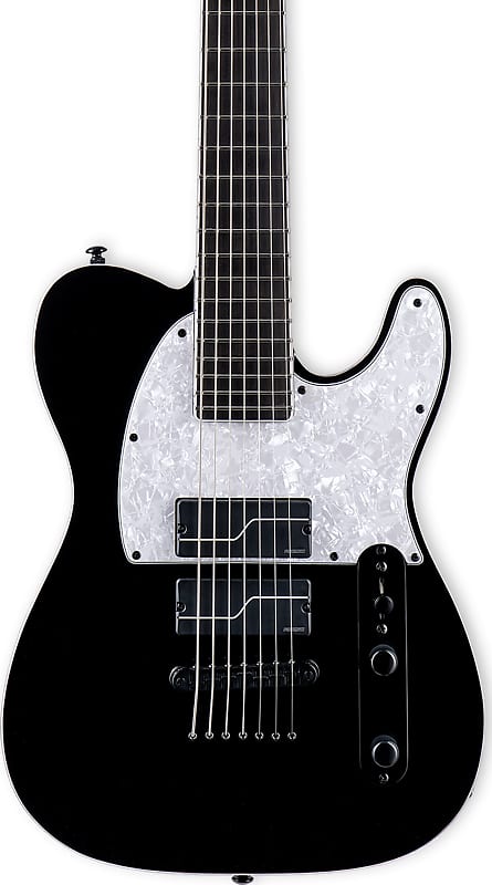 ESP LTD/SCT-607B Fluence Stephen Carpenter Baritone Electric Guitar, Black image 1
