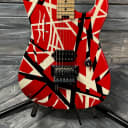 Used EVH MIM Striped Guitar with Fender Bag - Red/White/Black Striped Finish
