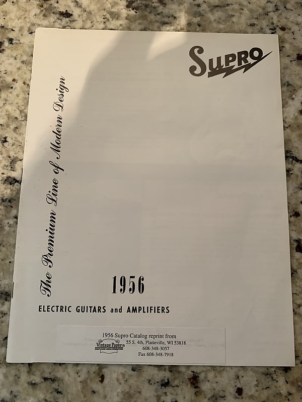 Supro 1956 Catalog Reprint Reverb