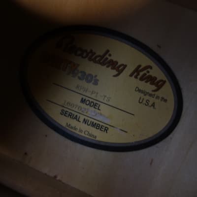 Recording King  Dirty 30's  RPH-P1-TS parlor acoustic guitar image 5