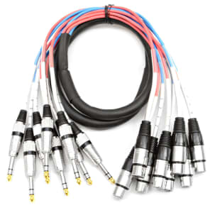 Seismic Audio SAXT-8x5F 8-Channel 1/4" TRS Male to XLR Female Snake Cable - 5'
