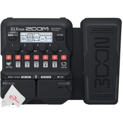 Zoom G1X Four Guitar Multi-Effects Processor With Built-In Expression Pedal + Pig Hog 10ft 1/4" TRS - 1/4" TRS Cable + Pig Hog Tour Grade 10ft Instrument Cable 1/4 Inch to 1/4 Inch Right Angle to Straight Connectors - PH10R + Pig Hog PP9V Pig Power 9V DC image 7