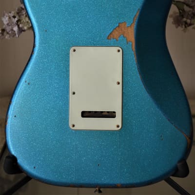 American Fender Stratocaster Performer Custom Relic Nitro Blue Sparkle image 18