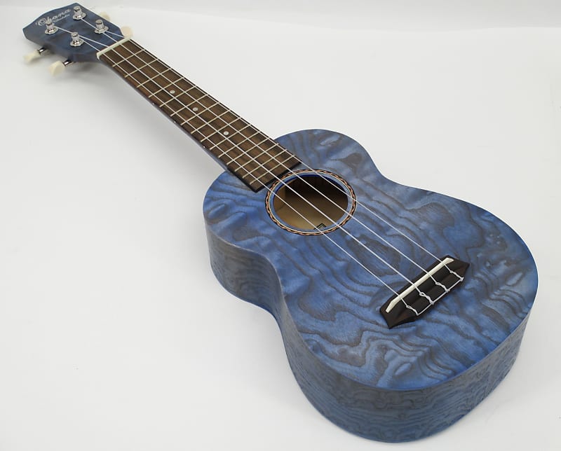 Ohana SK-15WBL Laminate Series SK-15W Blue Colored Soprano Ukulele