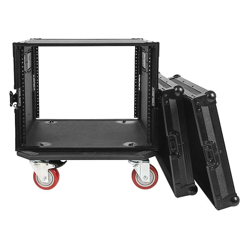 STRCB8UW Black Series 8U PA/DJ Rack/Road Case with Reverb