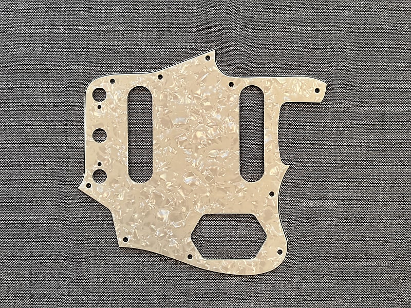 Fender Jaguar Pickguard Pearloid Aged White Reverb