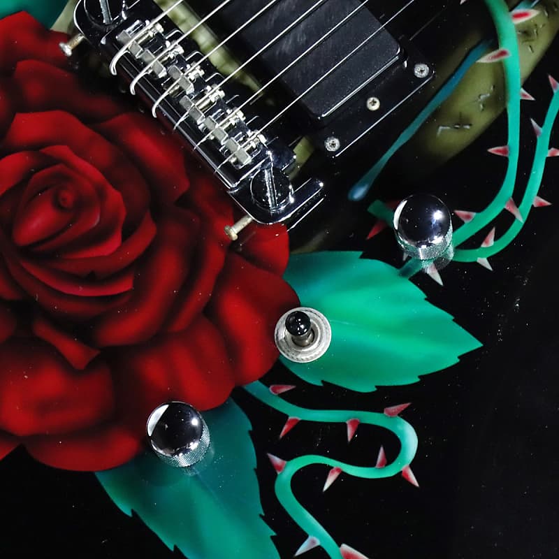 No.15 FERNANDES モッキンバード 特殊加工 Skull&Roses Fernandes MG-160R SKULL & ROSE GRAPHIC Skull & Rose