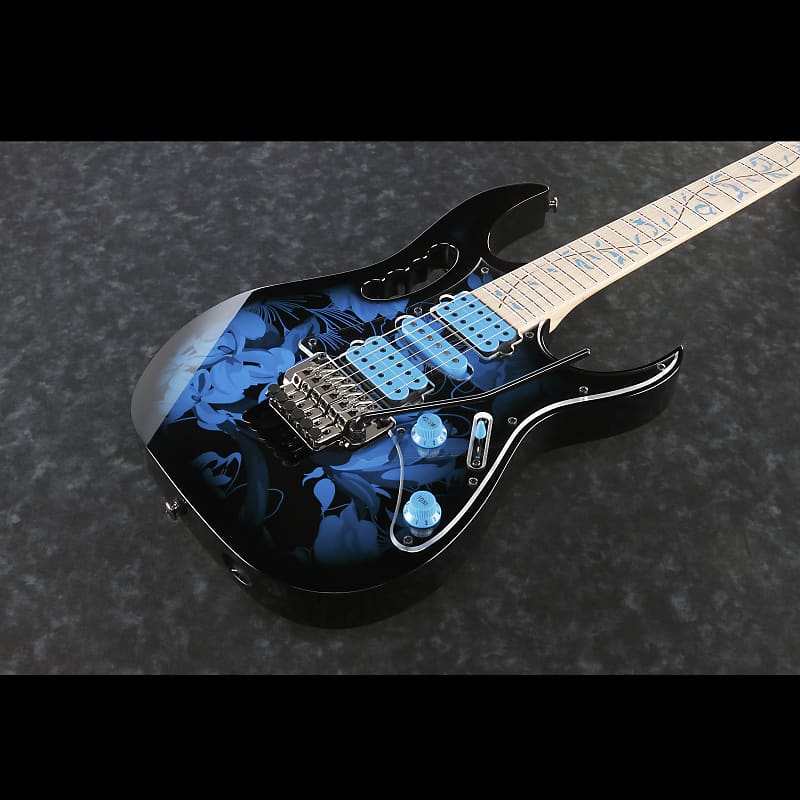 Ibanez Steve Vai Signature 6str Electric Guitar w/Bag - Blue Floral Pattern