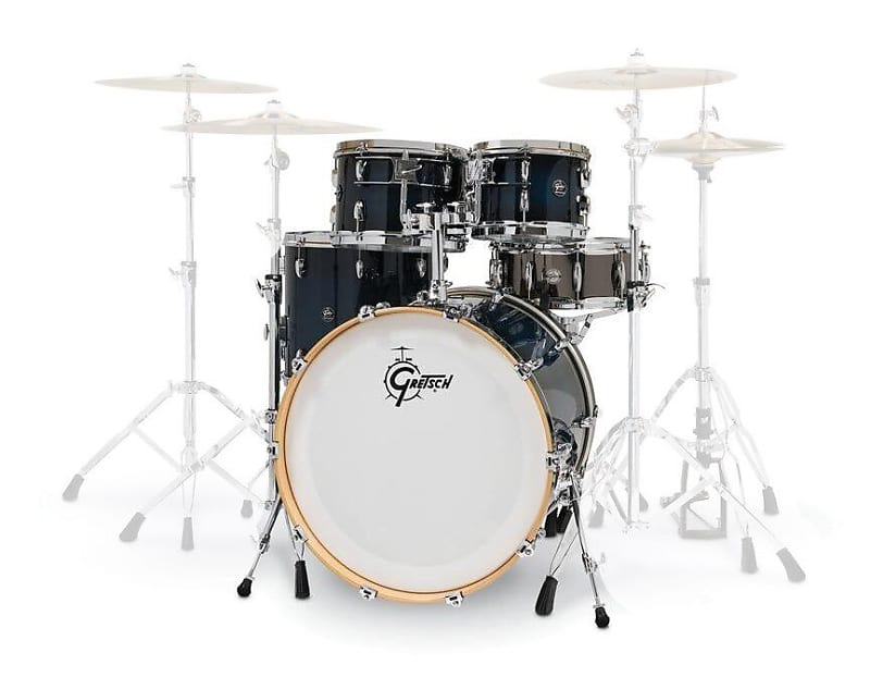 Gretsch 5-pc Renown Drum Kit Set, Toms, Bass & Snare, Gloss Antique Blue Burst image 1
