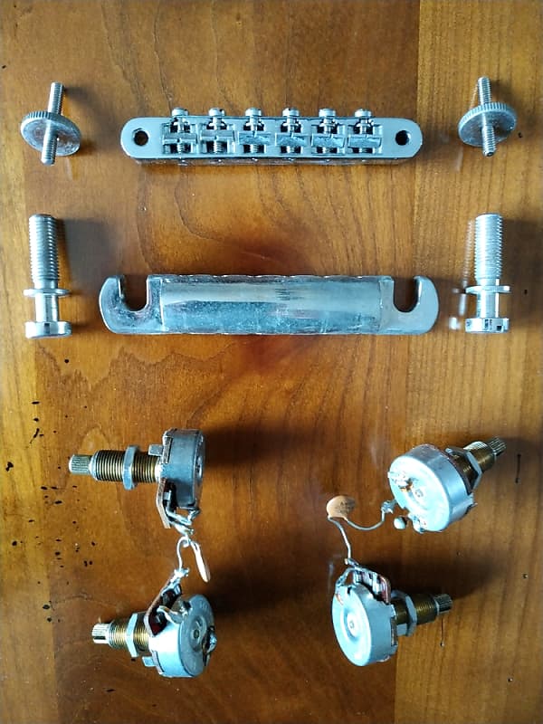 Gibson Les Paul Tune-O-Matic Bridge with Tailpiece + wiring harness pots 1992 image 1