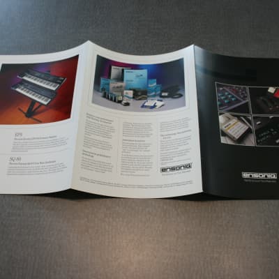 1986 Ensoniq synthesizer catalog Dealer Brochure collection Mirage ESQ-1 SPM-1 Piano image 2