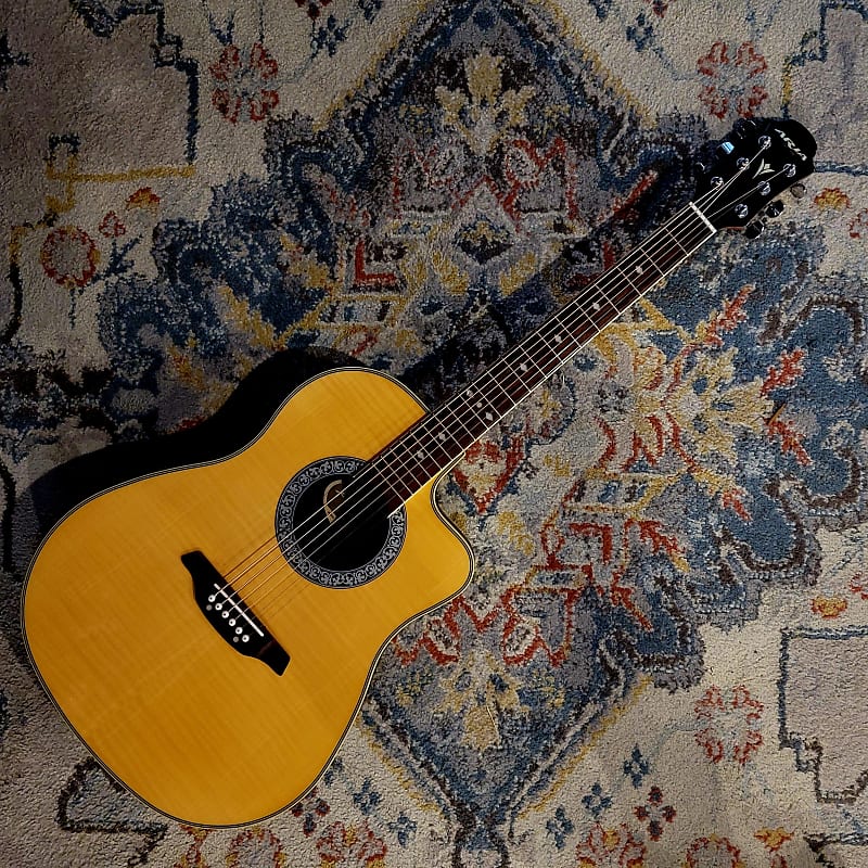 1990s Aria AMB-35 Natural - Composite Bowl-Back Acoustic Electric