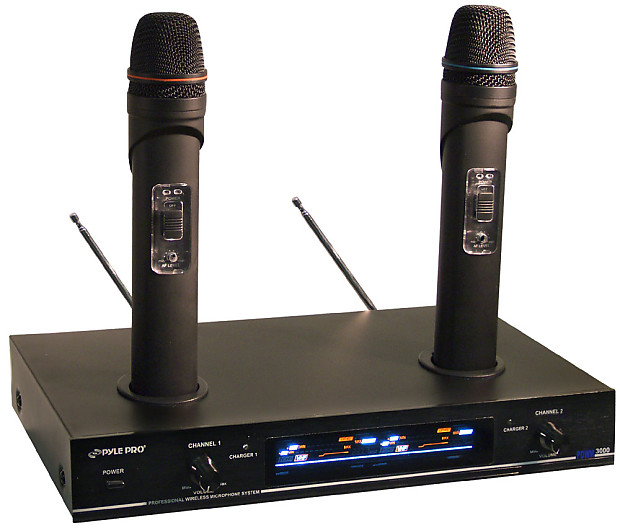 PylePro PDWM3000 Dual VHF Rechargeable Wireless Microphone System Pyle Pro