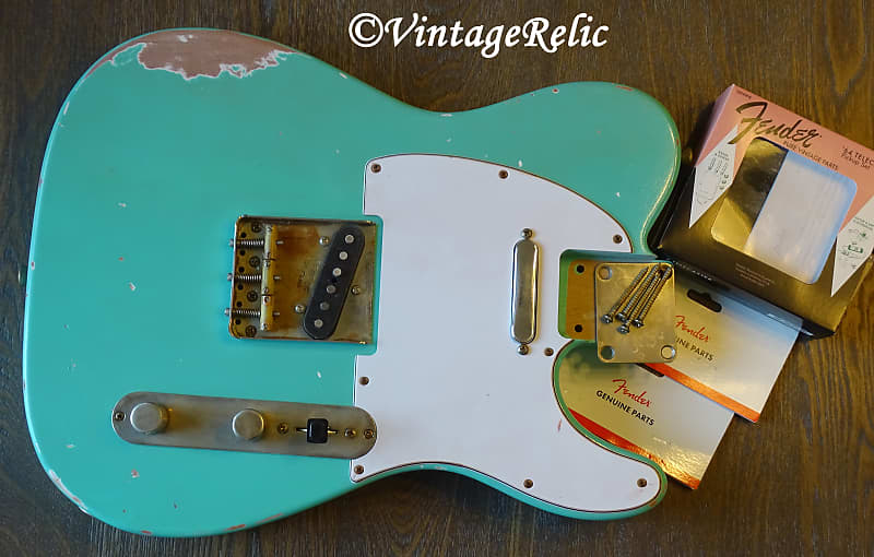 aged RELIC nitro Telecaster ALDER loaded body Seafoam Green Fender '64 Pickups bridge image 1