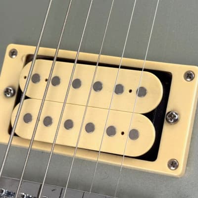 Erlewine Chiquita Travel Guitar, "Inca, Luna or Frost?" 1990 - Silver/Blue image 9