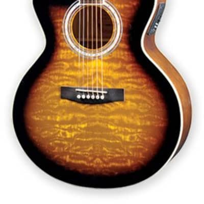 Jay Turser JTA-424QCET Acoustic Guitar, Quilt Finish Catalpa Top w/ Piezo Pickup and Preamp Tuner image 1