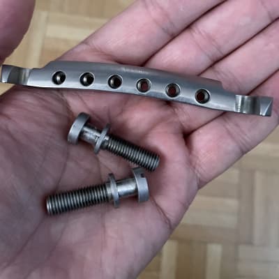 Hand aged Gibson Historic Aluminium Lightweight Tailpiece w/posts, aged, relic, stoptail, 59 Parts image 7