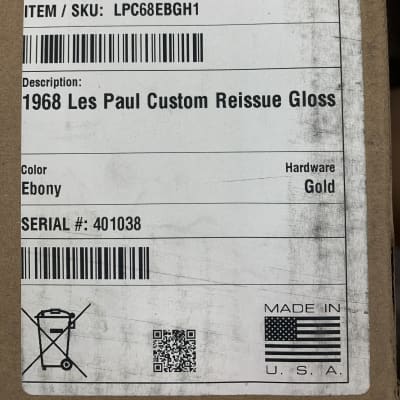 Gibson Custom Shop 1968 Les Paul Custom Ebony New Unplayed Auth Dlr 9lb 9oz #038 image 23