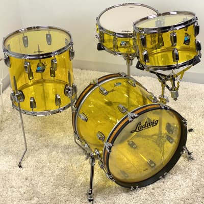 Ludwig 18/12/14/5x14" Vistalite Jazzette Drum Set - Yellow Vistalite w/ Exclusive 18" BD! image 3