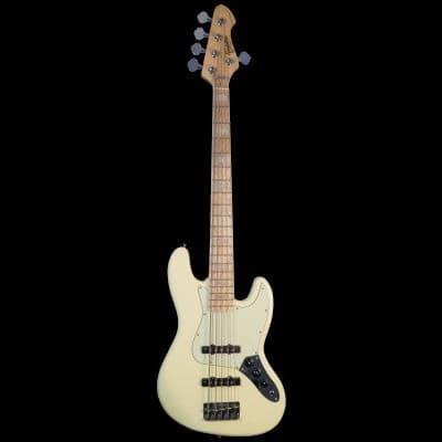 Revelation RBJ-67/5 Vintage White 5 String Bass for sale