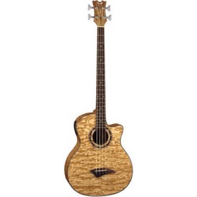 Dean EQABA GN Exotica Quilt Ash - Acoustic Electric Bass with DMT G05 Preamp - Gloss Natural for sale