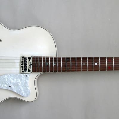 1958 Famos Art-Deco Jazz Thinline (Gibson ES-275 model) - White - Restored and upgraded image 2