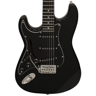 Sawtooth Left-Handed Black ES Series Electric Guitar with Black Pickguard - Includes: Accessories, Amp & Gig Bag image 9
