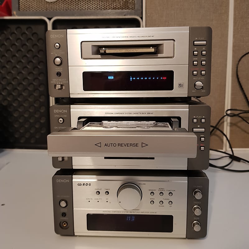 Set DENON Minidisc DMD-M7 Receiver UDRA-M7 Tape Deck DRR-M71998 - Grey Metal image 1