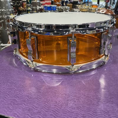 Ludwig Vistalite Reissue 5x14 inch Snare Drum 2010 - Amber image 4