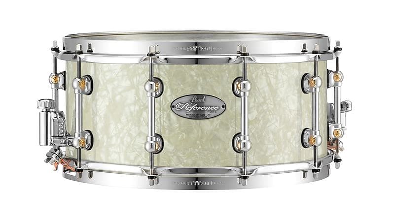 Pearl Music City Custom Reference Pure 14"x5" Snare Drum NICOTINE WHITE MARINE PEARL RFP1450S/C405 image 1