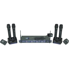 VocoPro UHF-5805-4 Rechargeable Wireless 4-Channel Handheld Microphone System