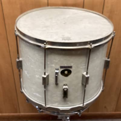 Leedy Ludwig Marching Snare Drum 1950s Vintage White Pearl image 2