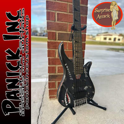 Panick Inc Custom Shop Surprise Attack 5 String Custom Bass 2023 - Hand-painted Custom Relic Bunker Grey Bomber Finish image 8