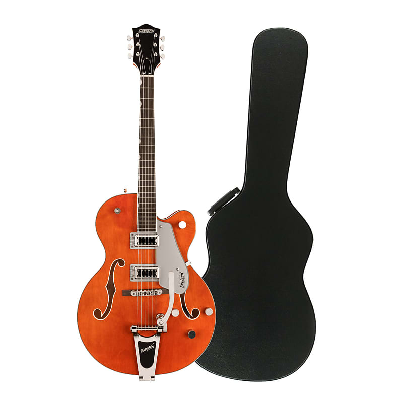 Gretsch G5420T Electromatic Classic Hollow Body 6-String Electric Guitar  Right-Hand (Orange Stain) Bundle with Protective Hardshell Case (2 Items)