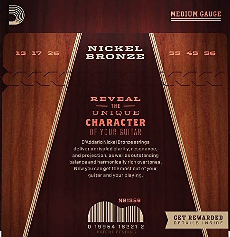 D'Addario Nickel Bronze Acoustic Guitar Strings, Medium image 1