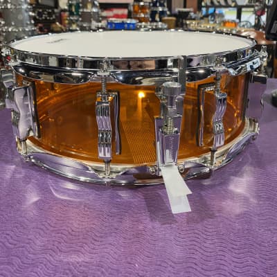 Ludwig Vistalite Reissue 5x14 inch Snare Drum 2010 - Amber image 5