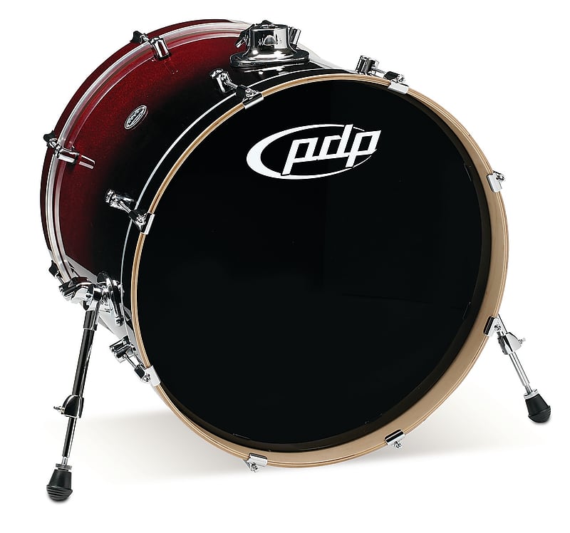 PDP Concept Maple 18x22 Bass Drum - Red to Black Sparkle image 1