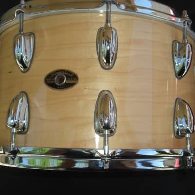 Slingerland 14x8 snare drum 20 lugs, Stick saver hoops 80s/90s - Natural Maple Gloss image 21