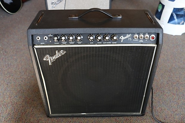 Fender 75 Vintage 1x15 Tube Combo Amp 1980s Black