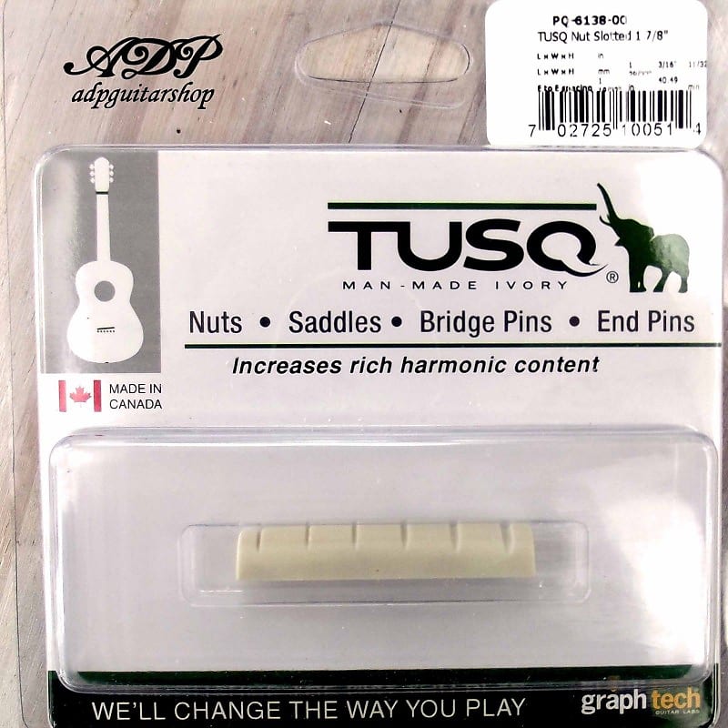 Graph Tech Tusq  PQ-6138-00 Acoustic 1 7/8" Slotted nut 48.21x4.8mm image 1