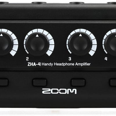 Zoom ZHA-4 4-Channel, Battery-Powered Headphone Amplifier with Volume & Mute Functions, for Podcasting, Music, Production, and More. for sale