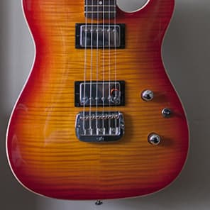 G&L Tribute ASAT Deluxe Carved Top Guitar Cherry Sunburst Rosewood FB image 3