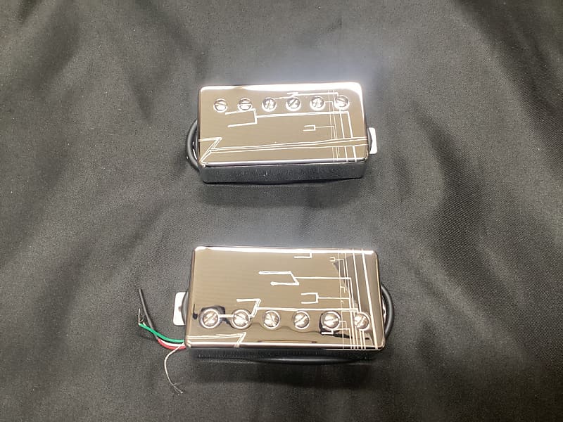 Manson Guitar Works PF-1 Matthew Bellamy Signature Humbucker Pickup Set  Chrome Covered Origin Etch