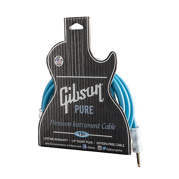 Gibson CAB12-BL 1/4" TS Instrument Cable - 12' image 1