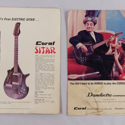 1966 Danelectro Coral Electric Sitar Guitar Vincent Bell Vintage Original 1967 image 13