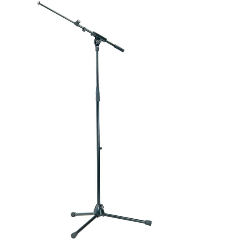 K&M 21075 Microphone Stand with Telescoping Boom Arm - Black